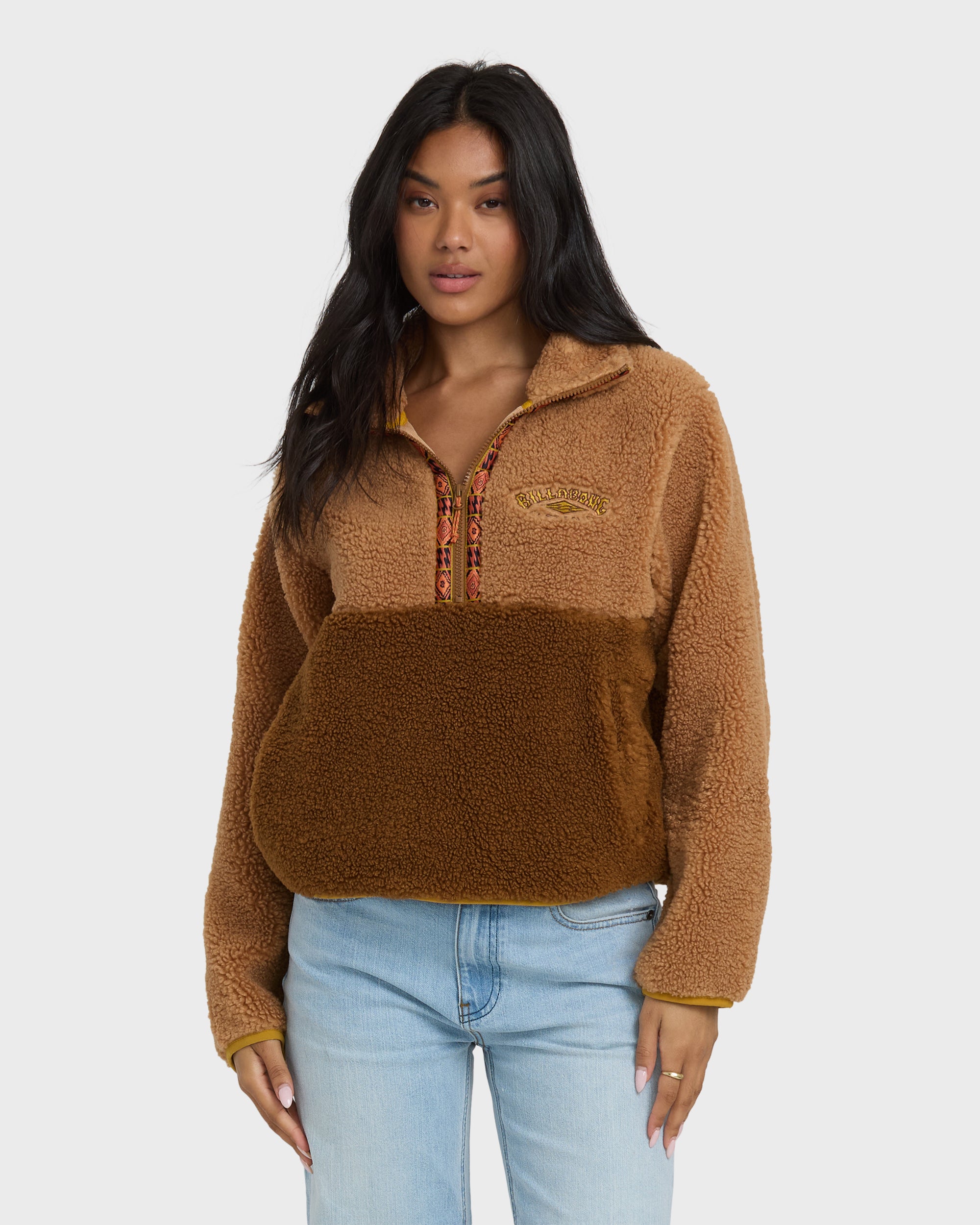 moca♡　0527 Horizon Mock Neck Half Zip Sweatshirt - Truffle | Billabong