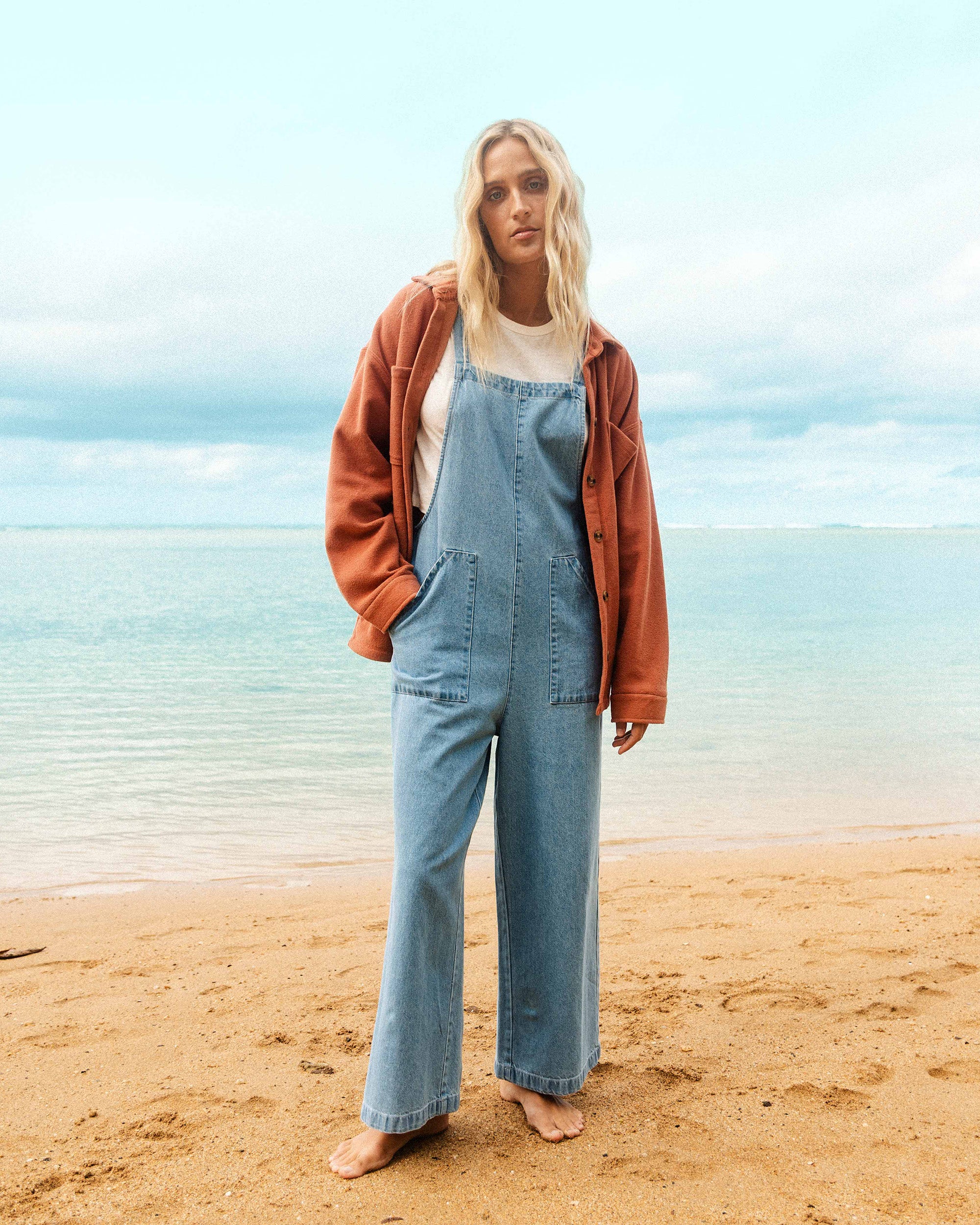 Pacific Time Denim Overall - Sea Blue | Billabong