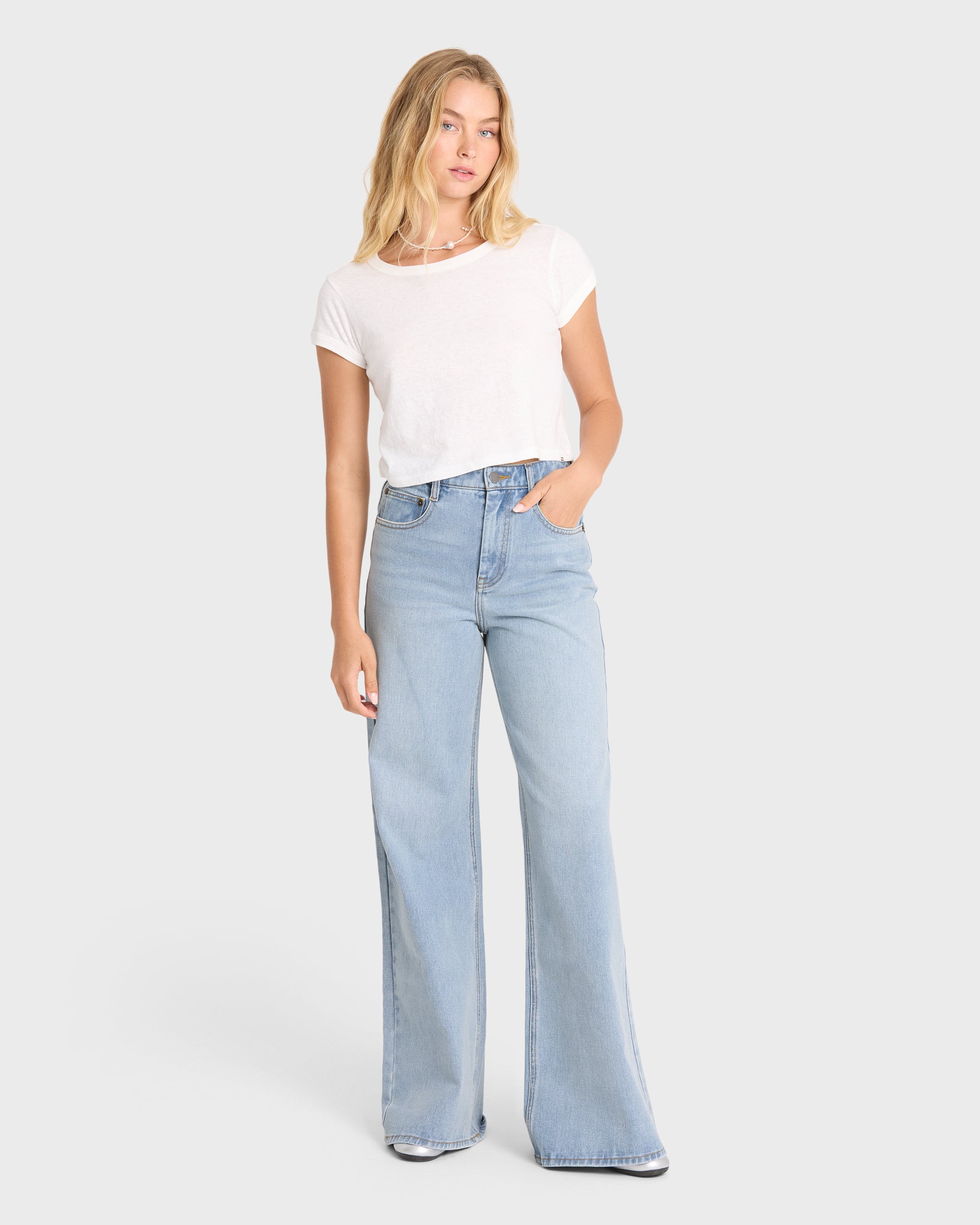Free Fall High-Waist Denim Flare Pants - Light Wash | Billabong