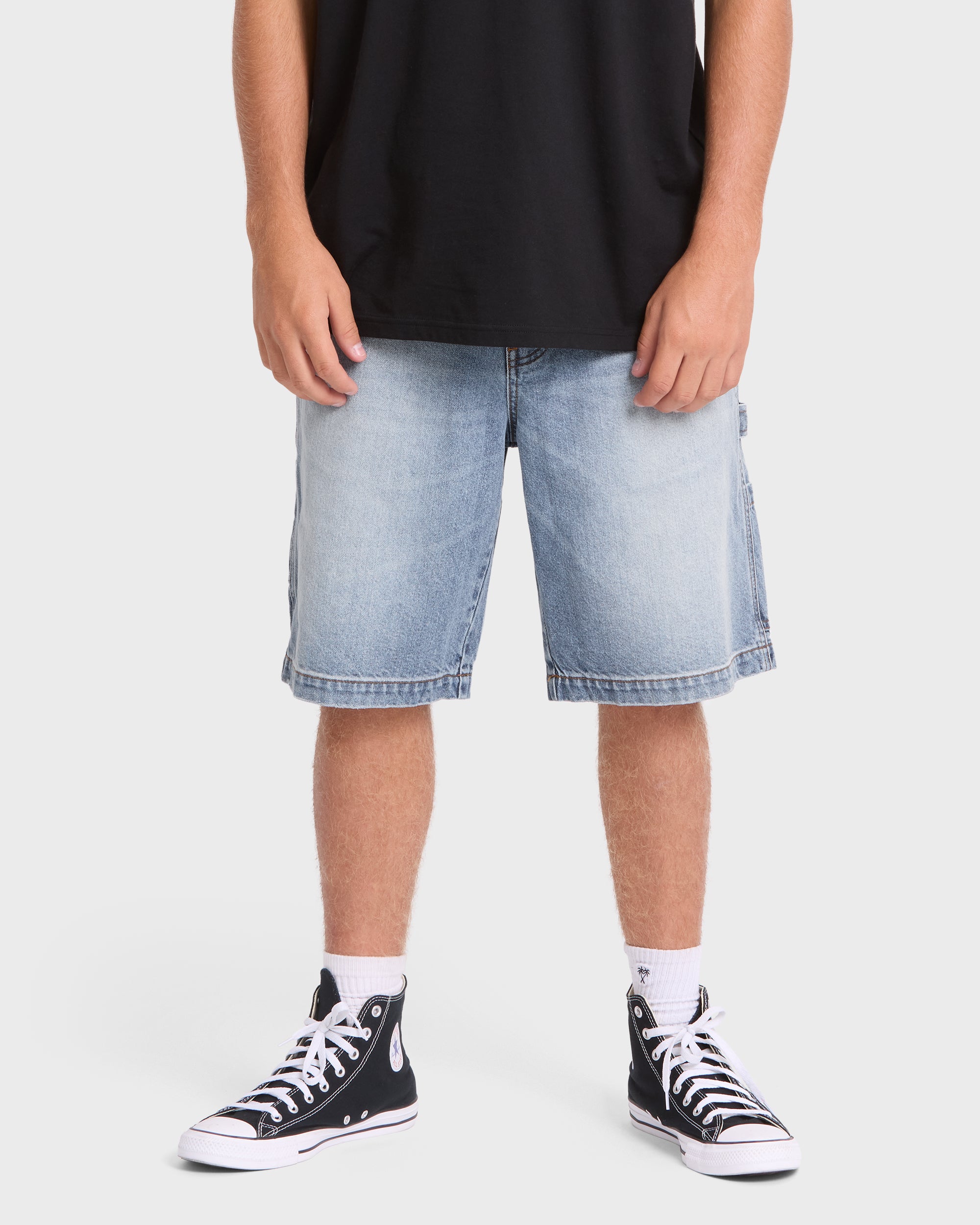 パンツ TENDERLOIN BDP SHORTS DENIM WASH Bad Dog Workwear Denim Shorts - Bleached Blue Wash | Billabong