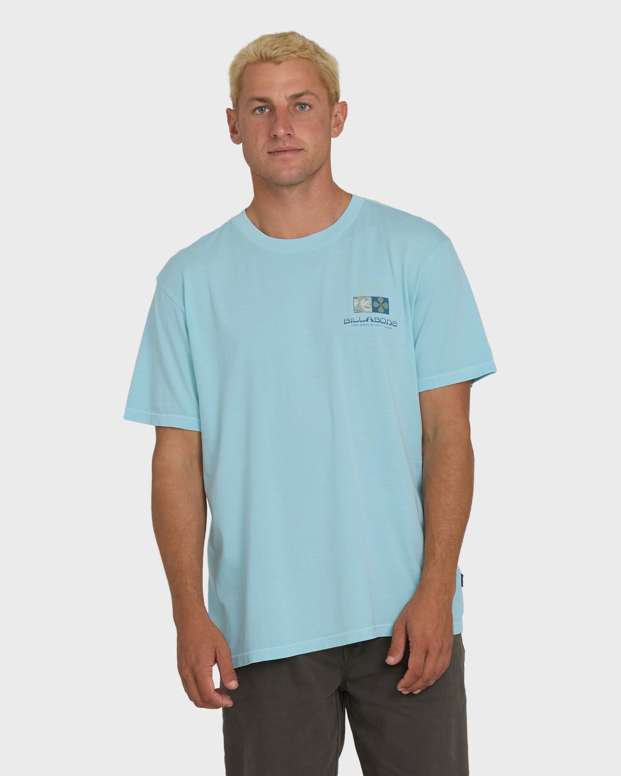 Glyph Wave Washed Premium Short Sleeve Cotton T-Shirt - Coastal