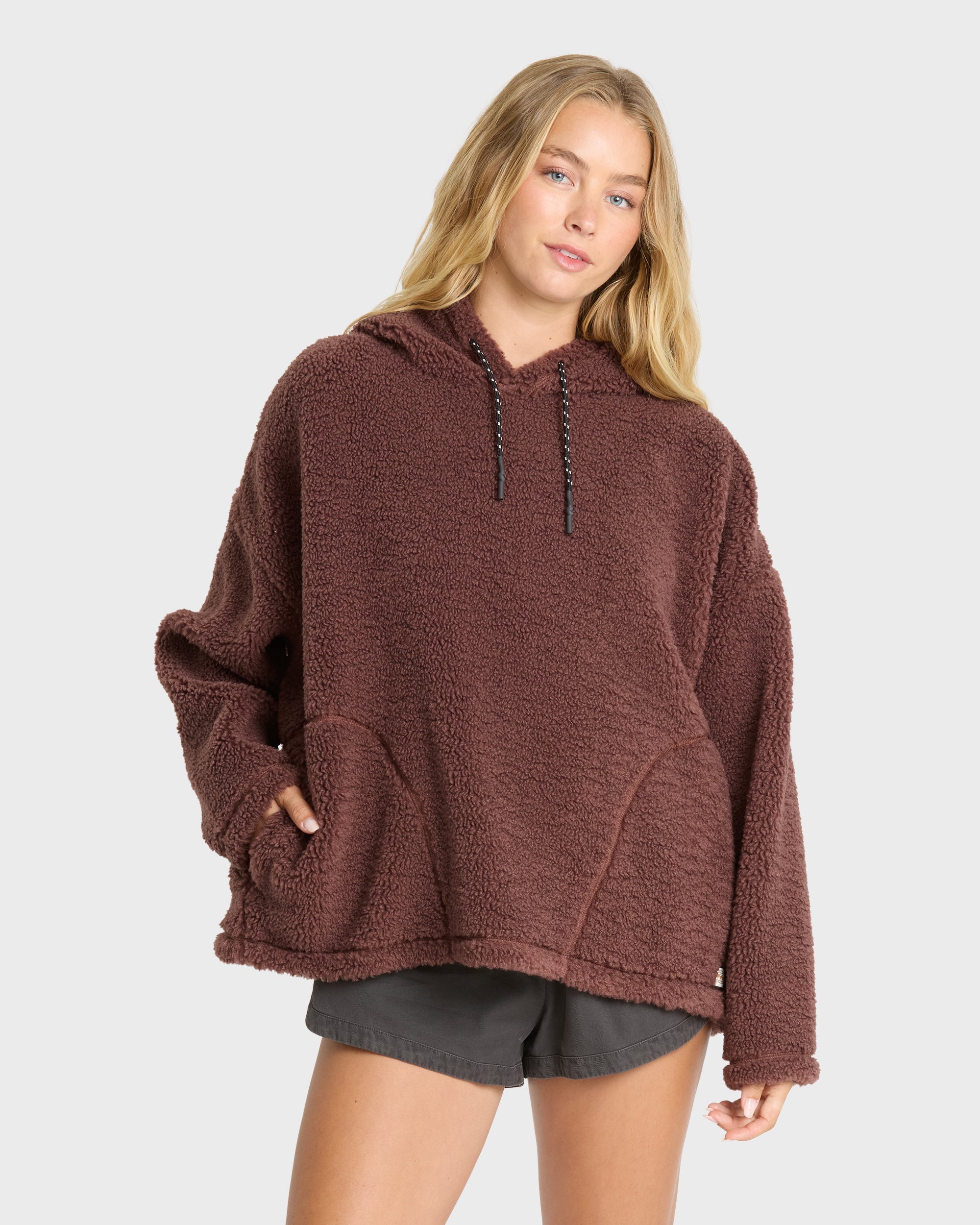 Time Out Sherpa Fleece Pullover Hoodie - Espresso | Billabong