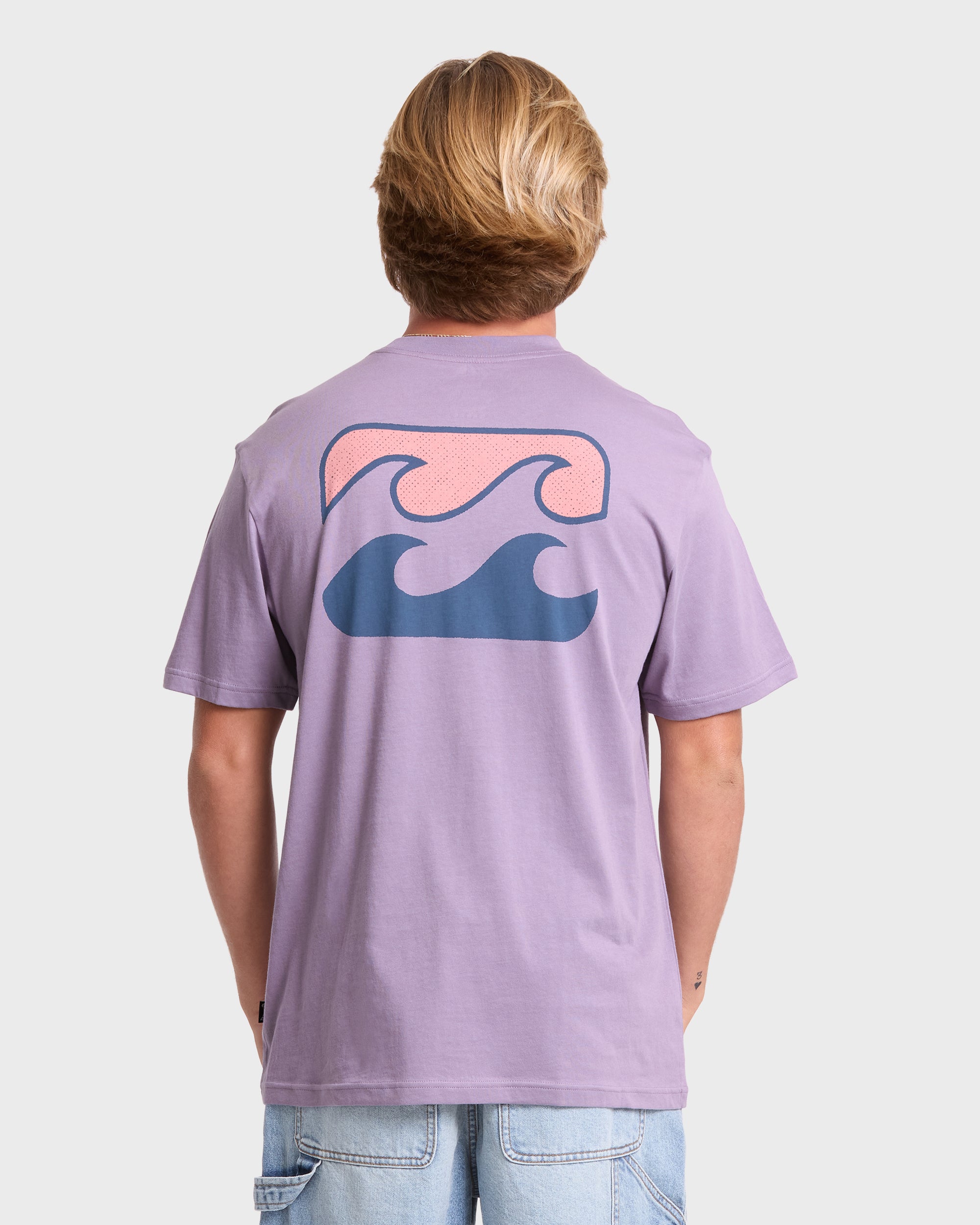 Crayon Wave Premium Short Sleeve Knit T-Shirt - Purple Ash | Billabong