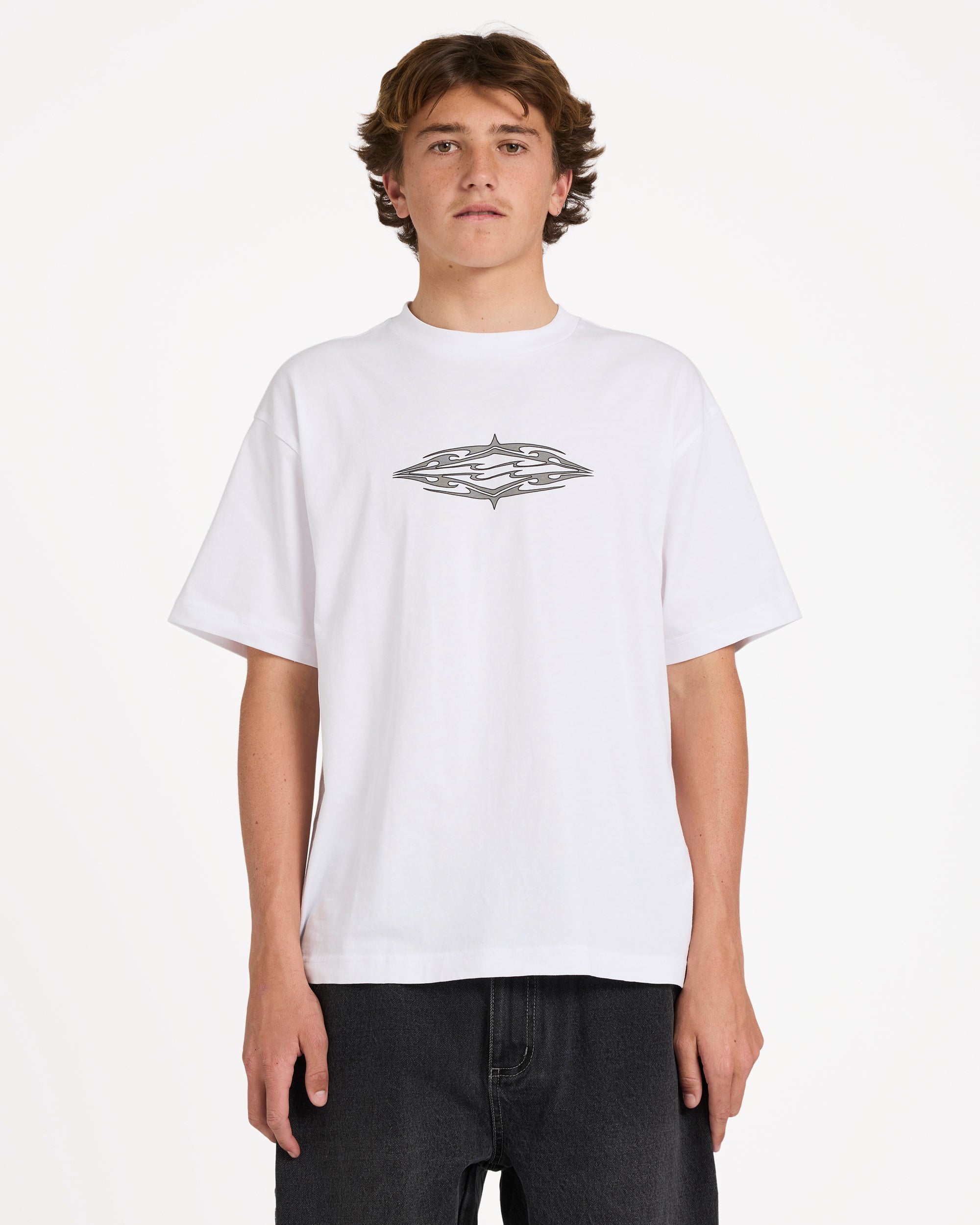 Tribal Diamonds Short Sleeve Knit T-Shirt - White | Billabong