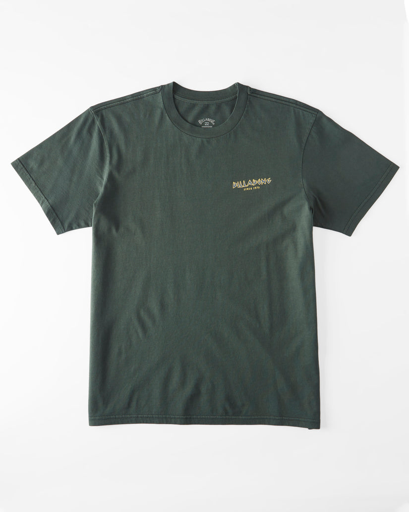 Austral Short Sleeve Wave Washed T-Shirt - Dark Forest