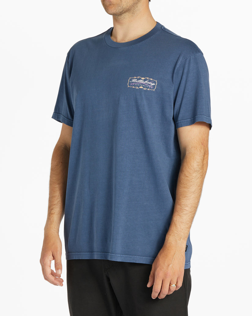 Crossboards Short Sleeve Wave Washed T-Shirt - Dark Blue