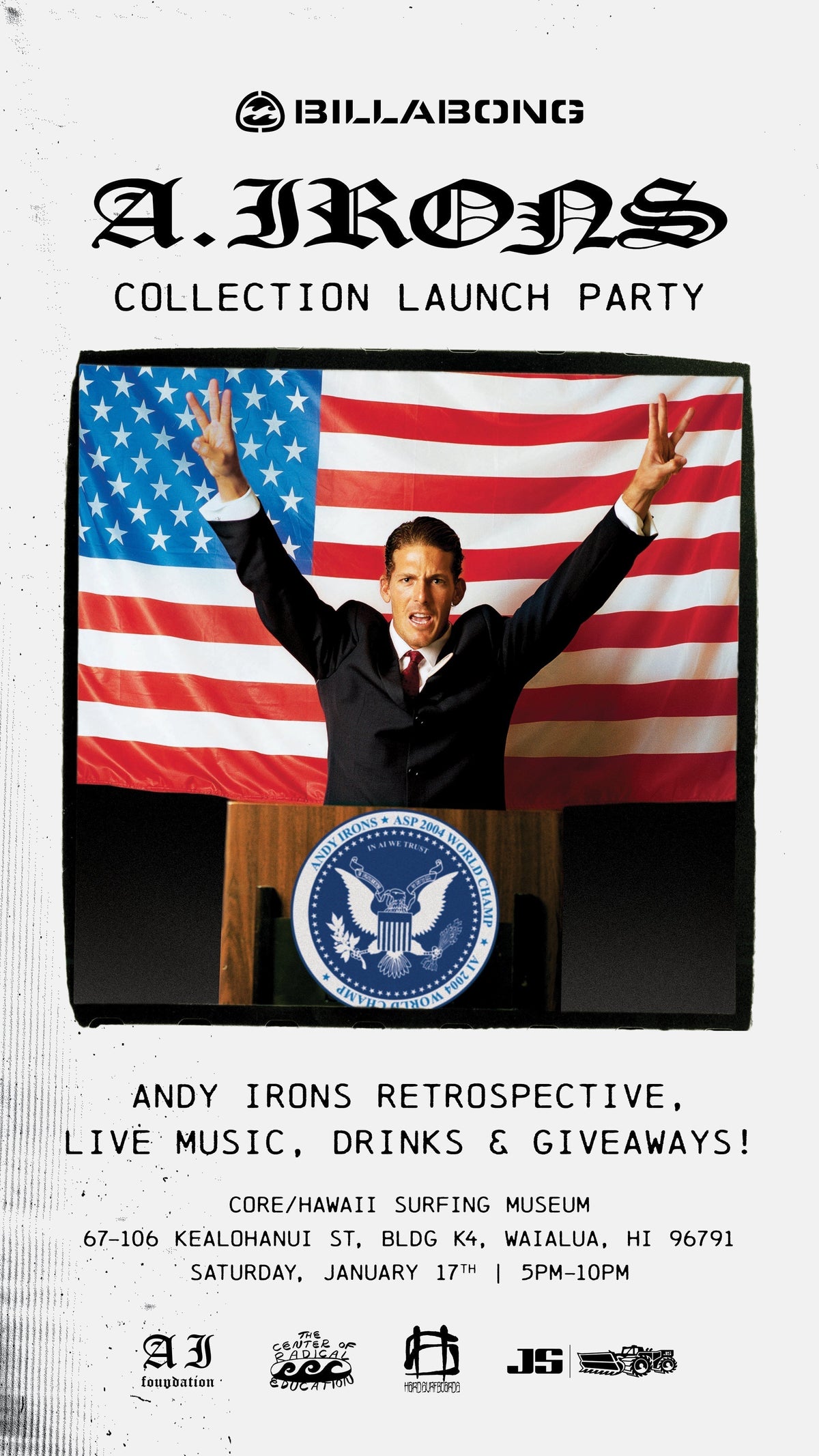 CENTER OF RADICAL EDUCATION x ANDY IRONS COLLECTION LAUNCH - HAWAII