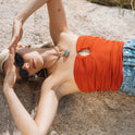 Lottie Hall Splasher Tube Top - True red