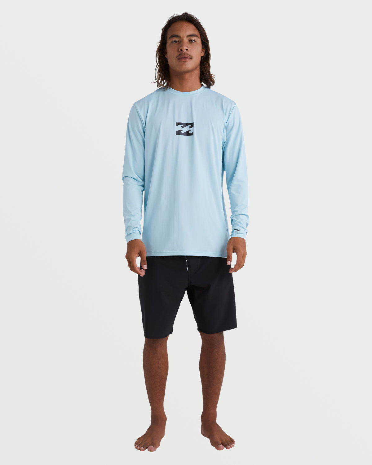 All Day Wave Loose Fit Long Sleeve Surf Tee - Coastal Blue - 4