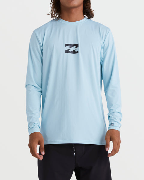 All Day Wave Loose Fit Long Sleeve Surf Tee - Coastal Blue