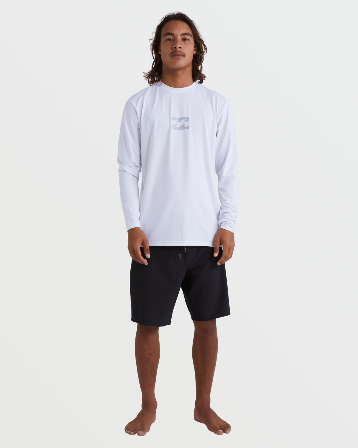 All Day Wave Loose Fit Long Sleeve Surf Tee - White - 4