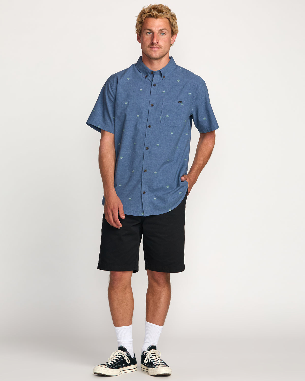 All Day Jacquard Short Sleeve Shirt - Dessert Palm - 4