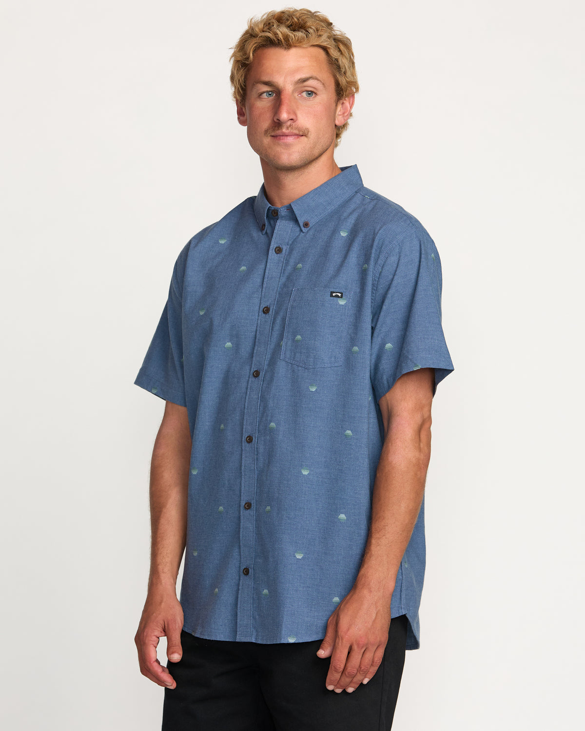 All Day Jacquard Short Sleeve Shirt - Dessert Palm - 5