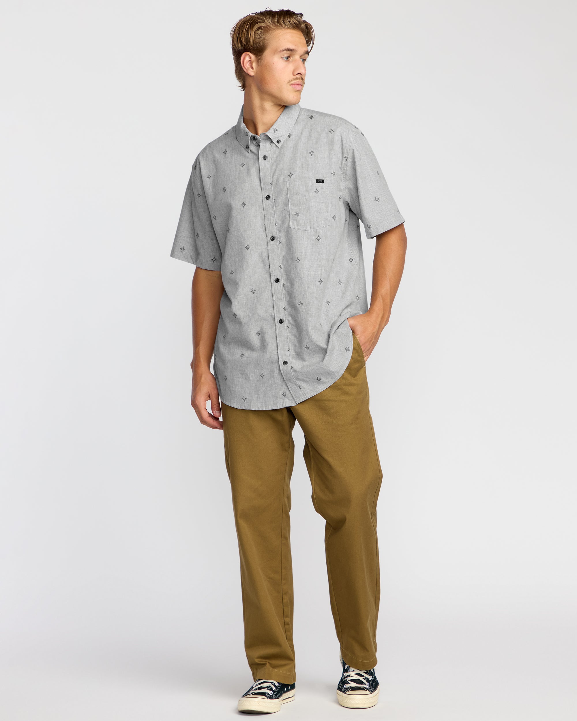 All Day Jacquard Short Sleeve Shirt - Silver | Billabong