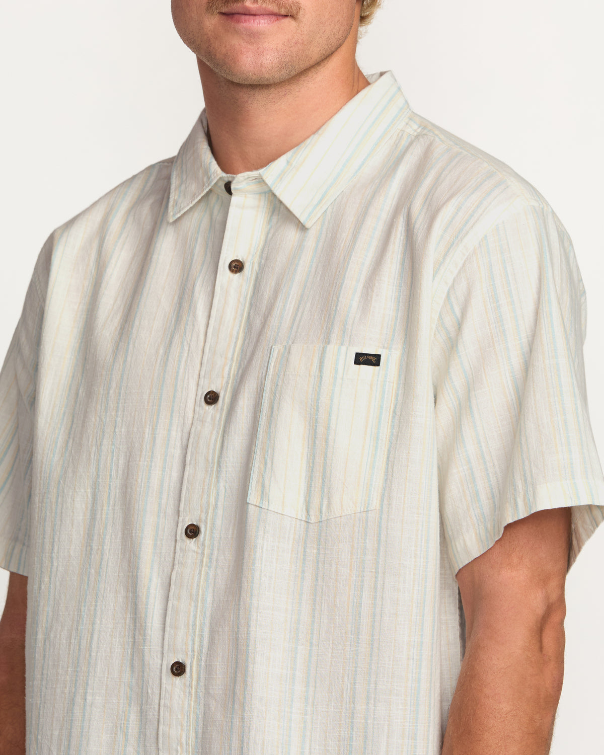All Day Stripe Short Sleeve Shirt - Off White - 6