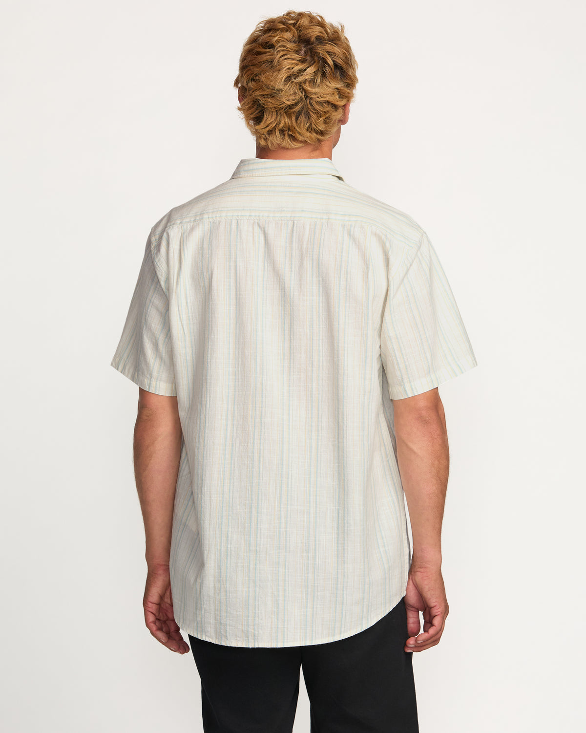 All Day Stripe Short Sleeve Shirt - Off White - 2