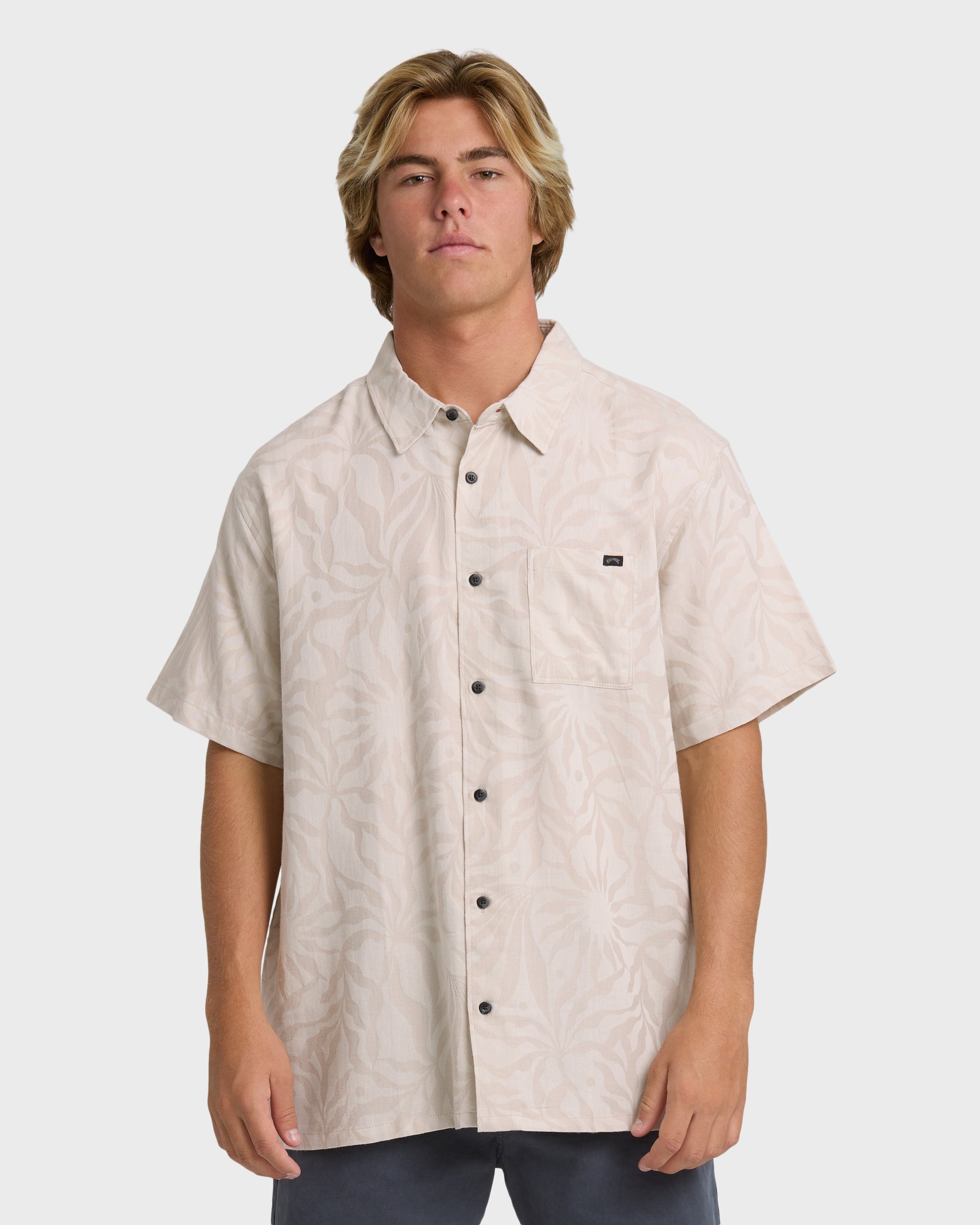 Sundays Jacquard Short Sleeve Woven Shirt - Ash | Billabong