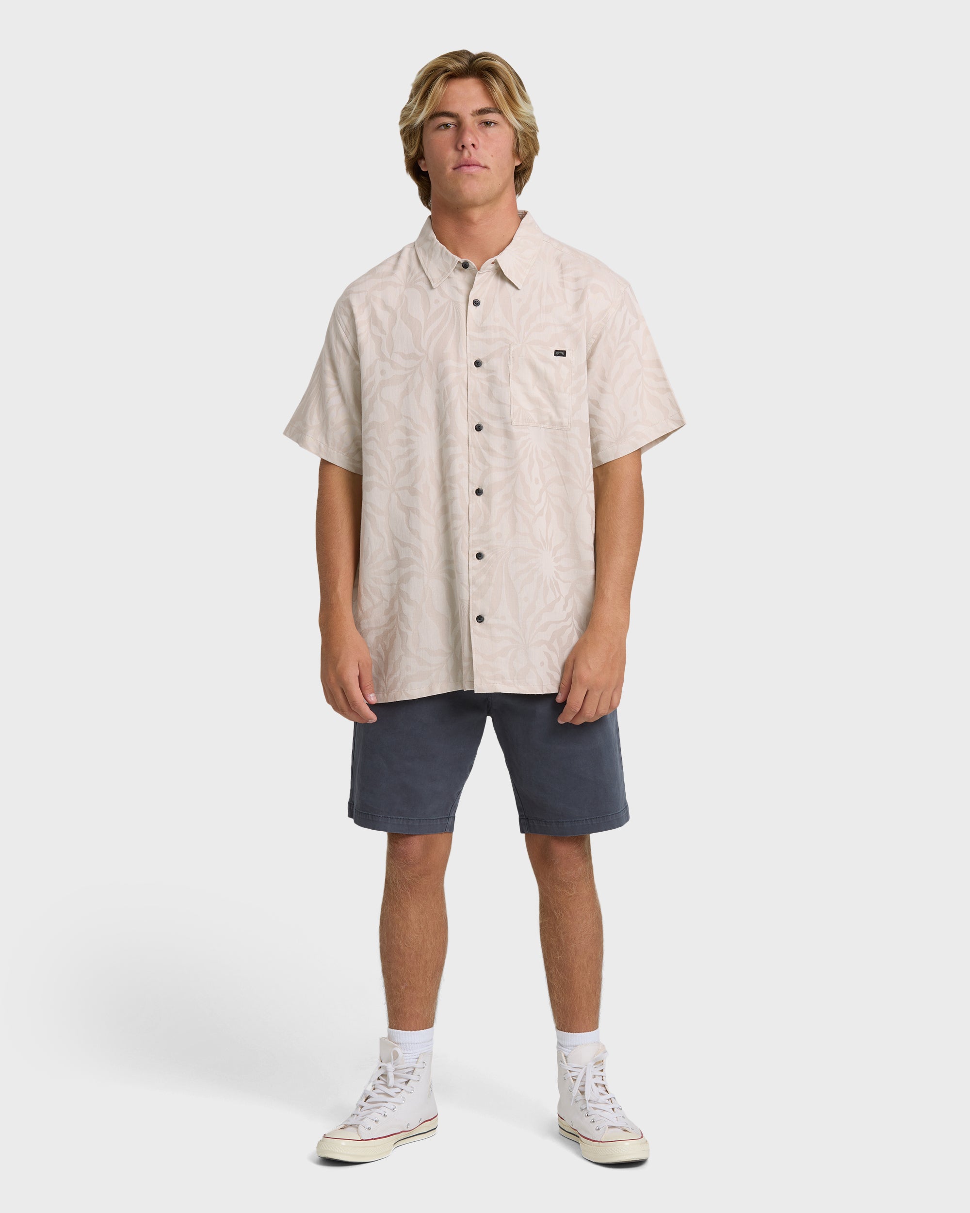 Sundays Jacquard Short Sleeve Woven Shirt - Ash | Billabong