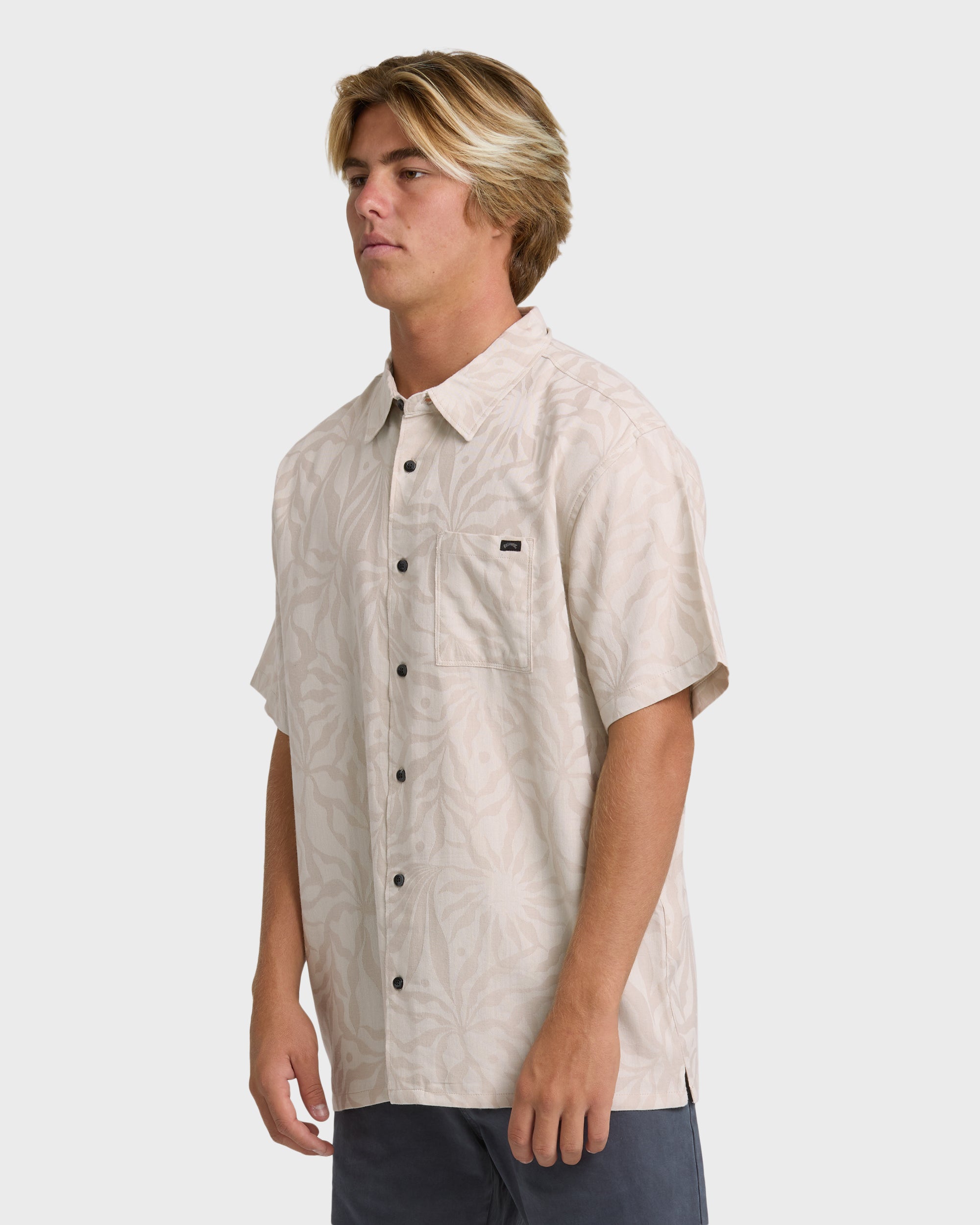 Sundays Jacquard Short Sleeve Woven Shirt - Ash | Billabong