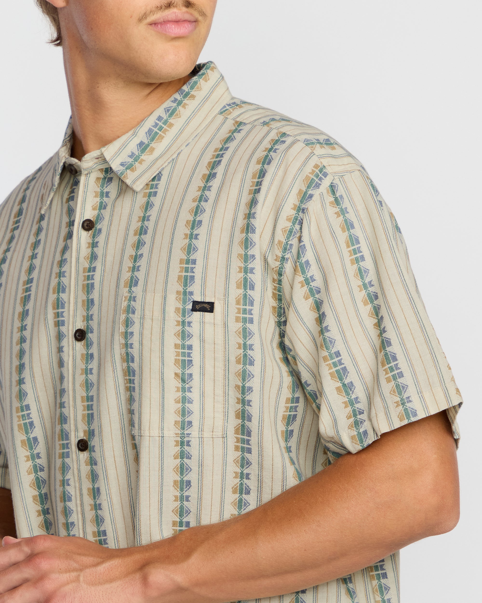 Sundays Jacquard Short Sleeve Shirt - Cream | Billabong
