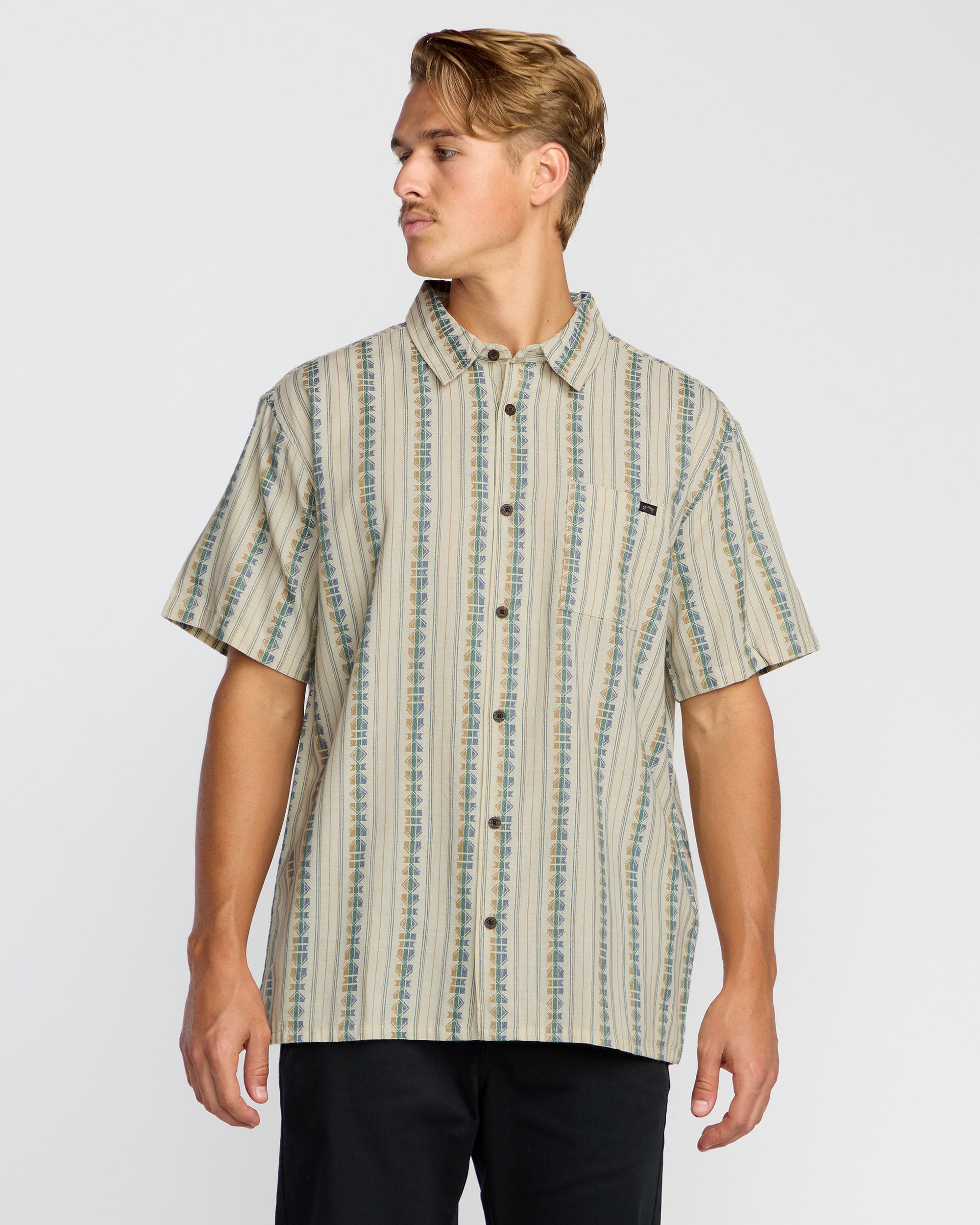 Sundays Jacquard Short Sleeve Shirt - Cream | Billabong