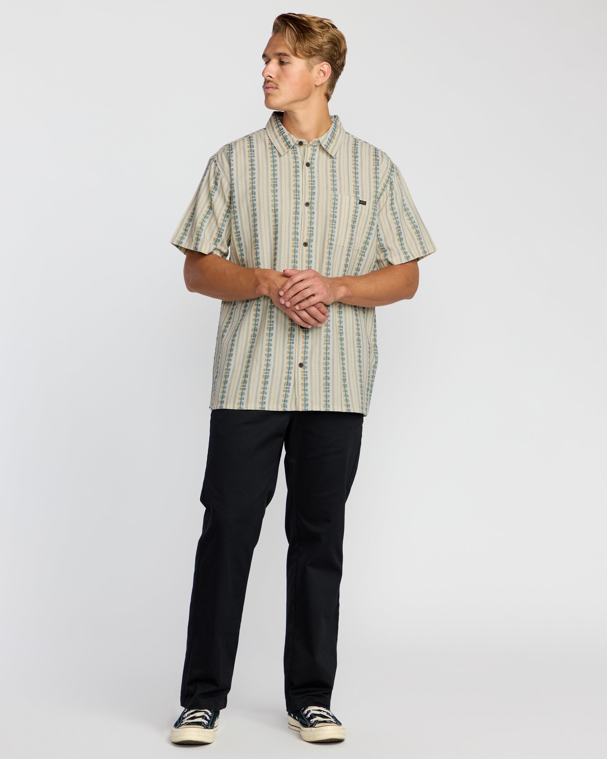 Sundays Jacquard Short Sleeve Shirt - Cream | Billabong