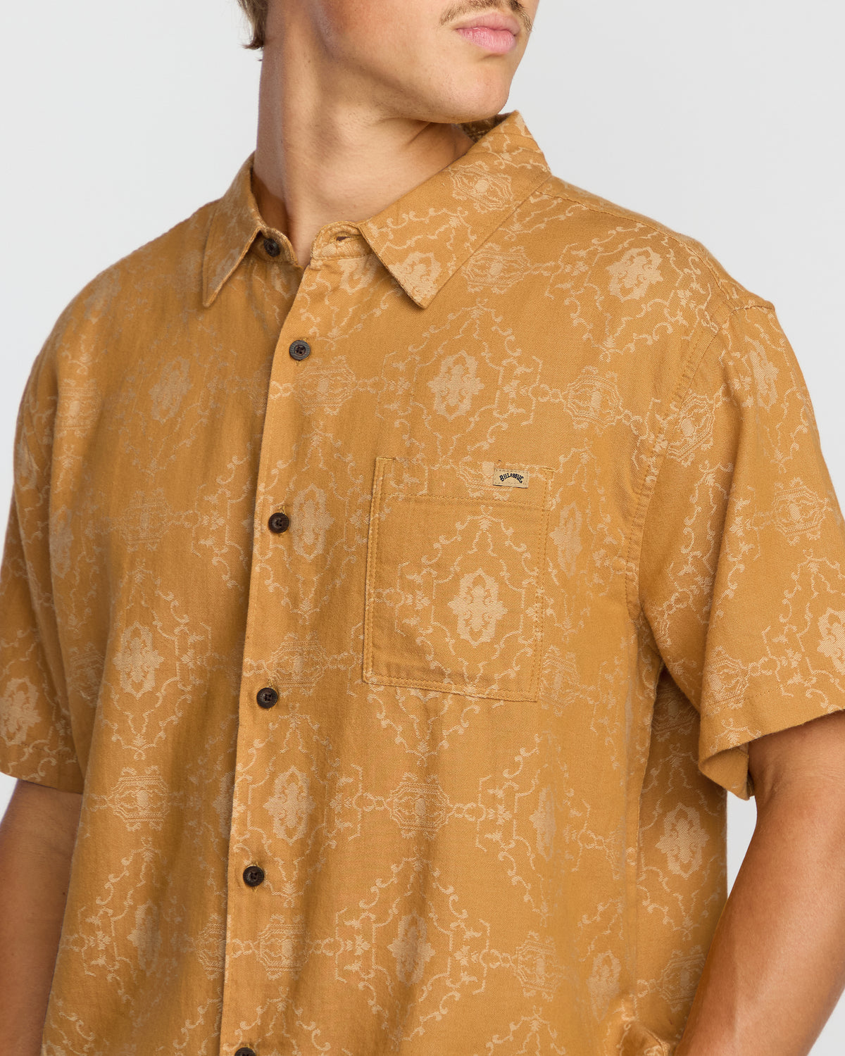 Sundays-Jacquard-Short-Sleeve-Shirt-Golden-Haze-5