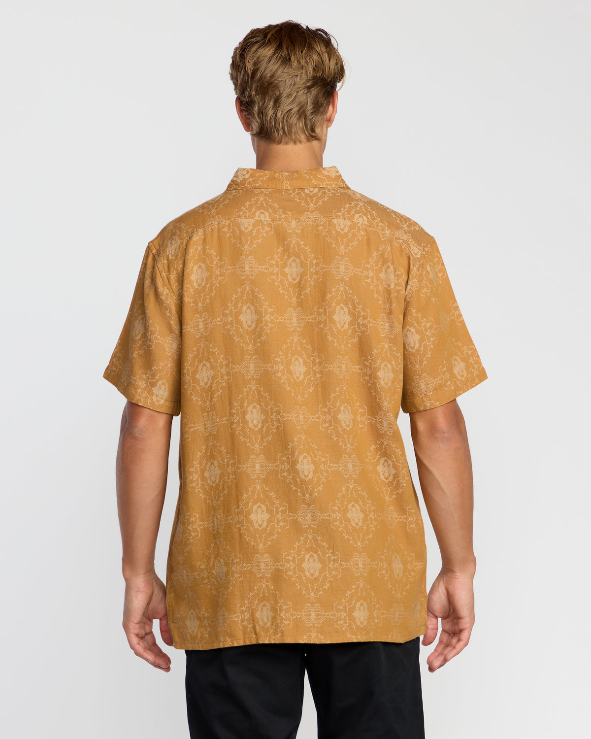 Sundays-Jacquard-Short-Sleeve-Shirt-Golden-Haze-2