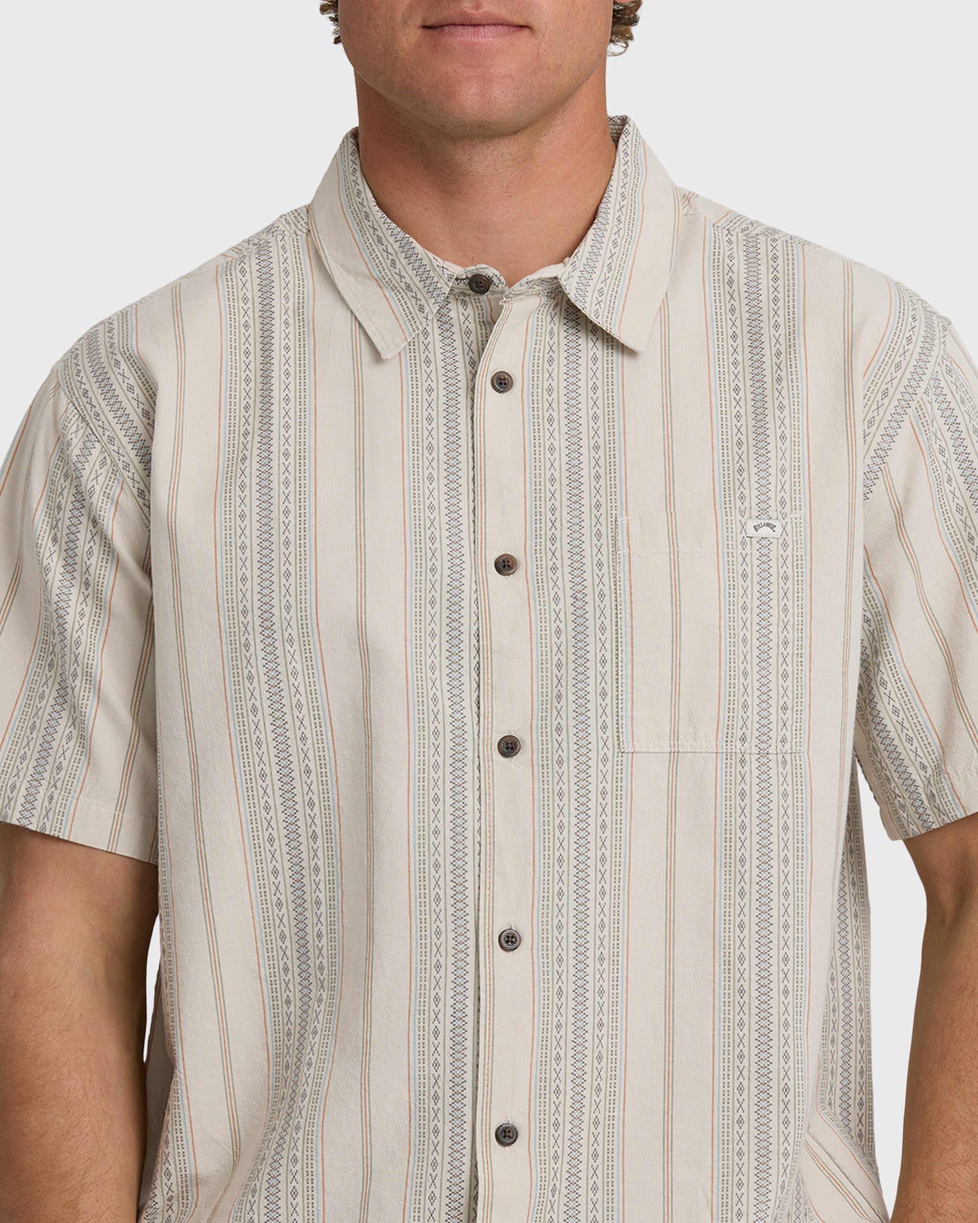 Sundays Jacquard Short Sleeve Shirt - Oatmeal | Billabong