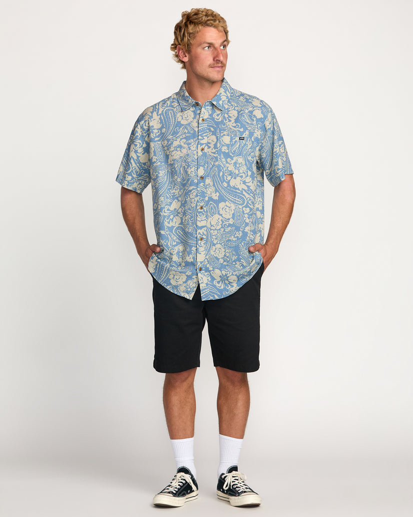 Chemise de pêche bleue à manches courtes Ocean + Coast Big Chemise de pêche bleue à manches courtes Ocean + Coast Big