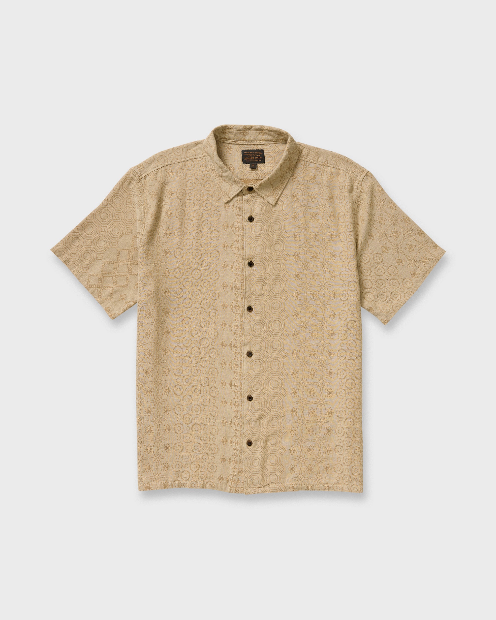 Needle Garage Jacquard Short Sleeve Shirt - Bone | Billabong