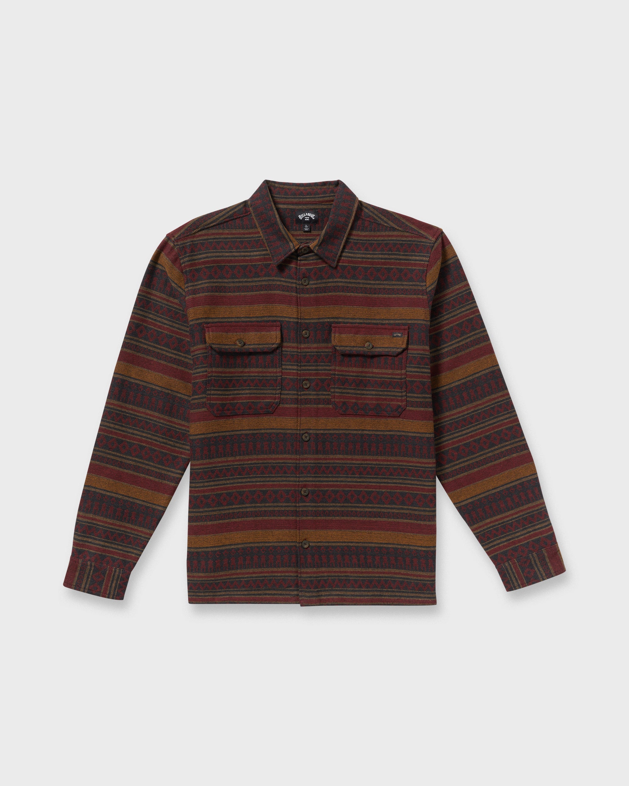 Offshore Jacquard Long Sleeve Flannel Shirt - Brick | Billabong