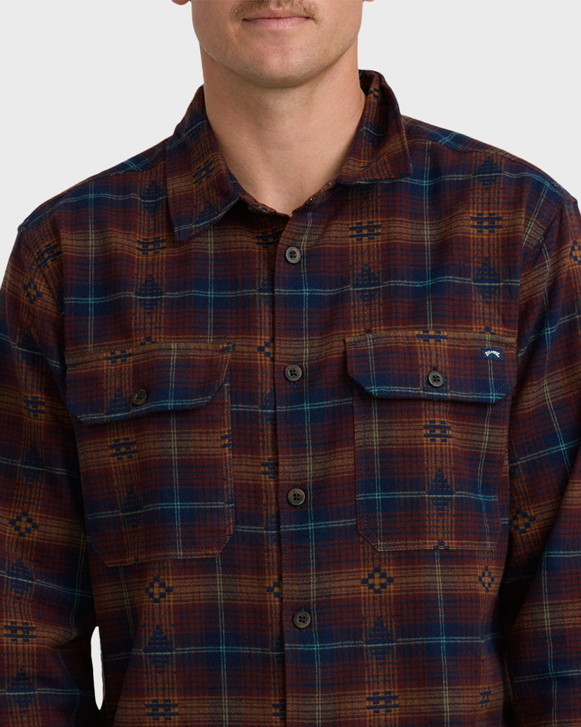 Offshore-Jacquard-Long-Sleeve-Flannel-Shirt-Wine-5