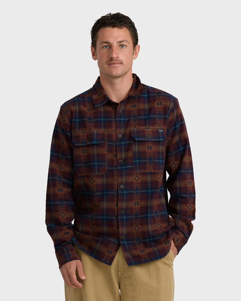 Offshore-Jacquard-Long-Sleeve-Flannel-Shirt-Wine-1