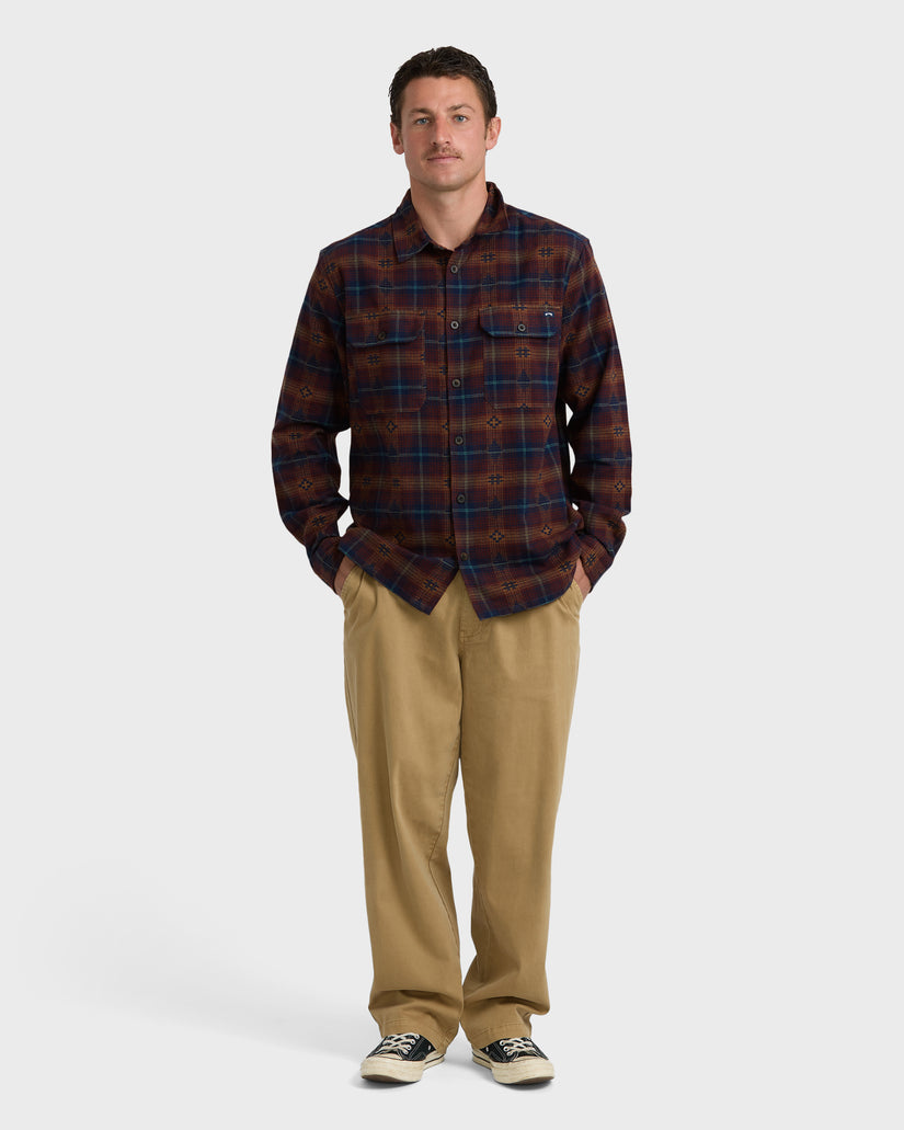 Offshore-Jacquard-Long-Sleeve-Flannel-Shirt-Wine-4