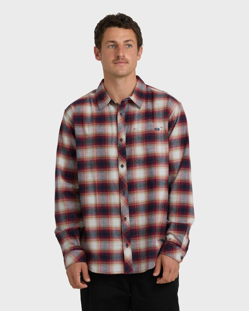 Coastline-Long-Sleeve-Flannel-Shirt-Plum-1