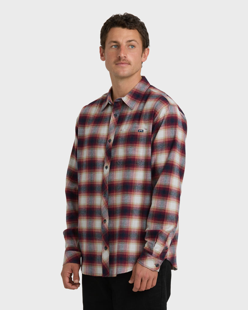 Coastline-Long-Sleeve-Flannel-Shirt-Plum-3