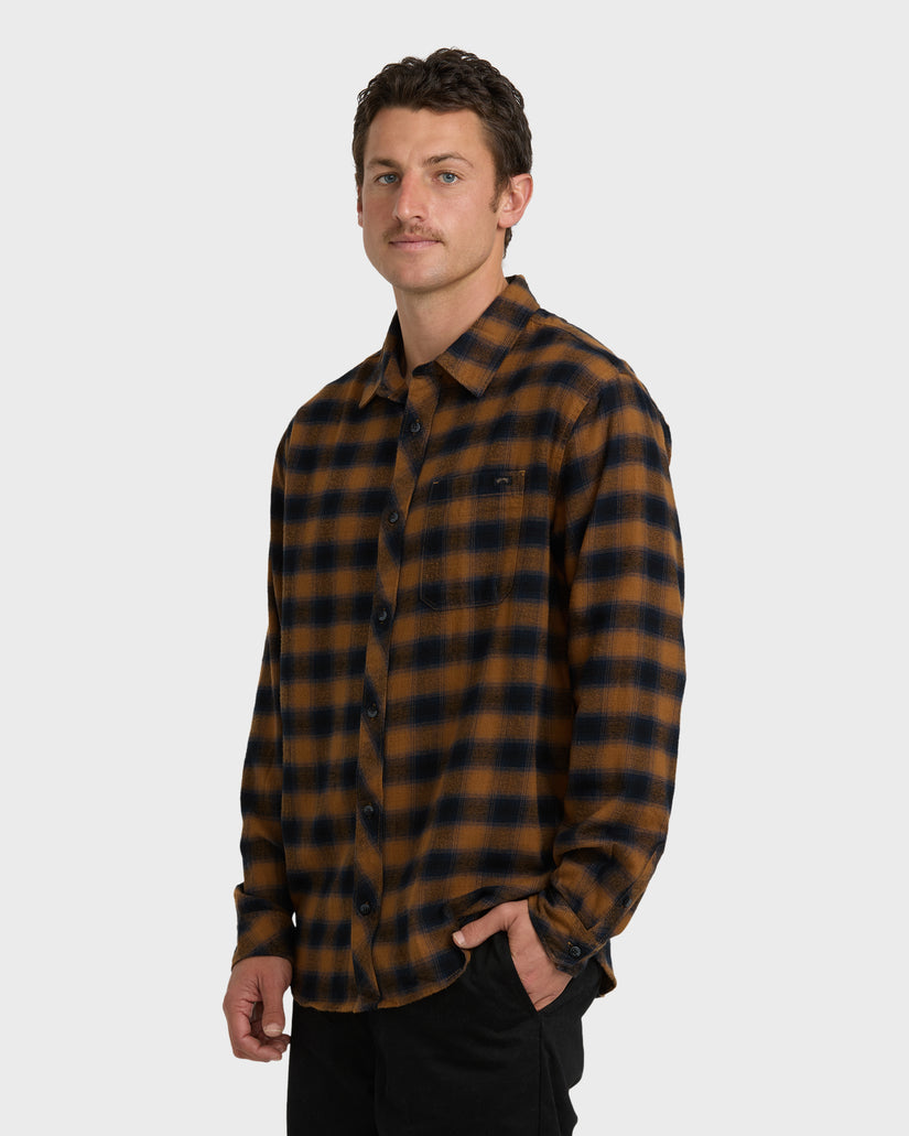 Coastline-Long-Sleeve-Flannel-Shirt-Tobacco-3
