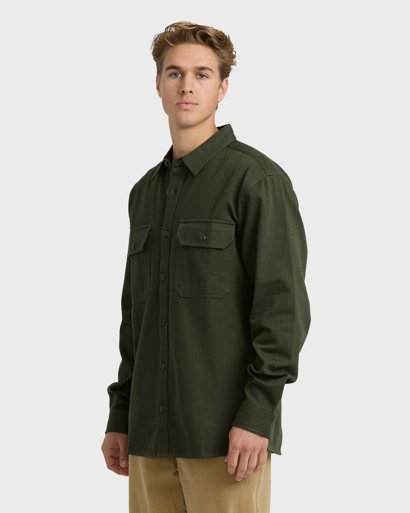 Fort Garage Long Sleeve Shirt - Olive | Billabong Fort Garage Long Sleeve Shirt - Olive | Billabong