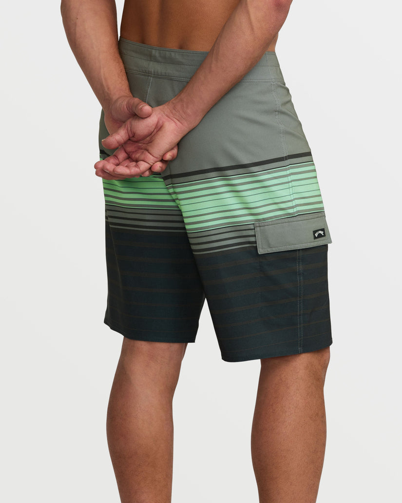 All Day Stripe Pro Performance 20" Boardshorts - Black