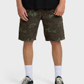 Bad Dog Elastic Shorts - Green Camo