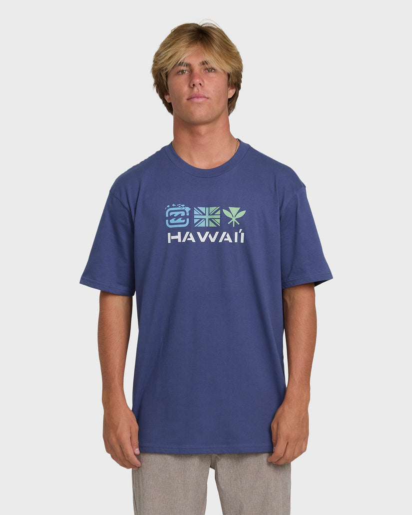 Kahili Hawaii Regular Tee - Washed Blue