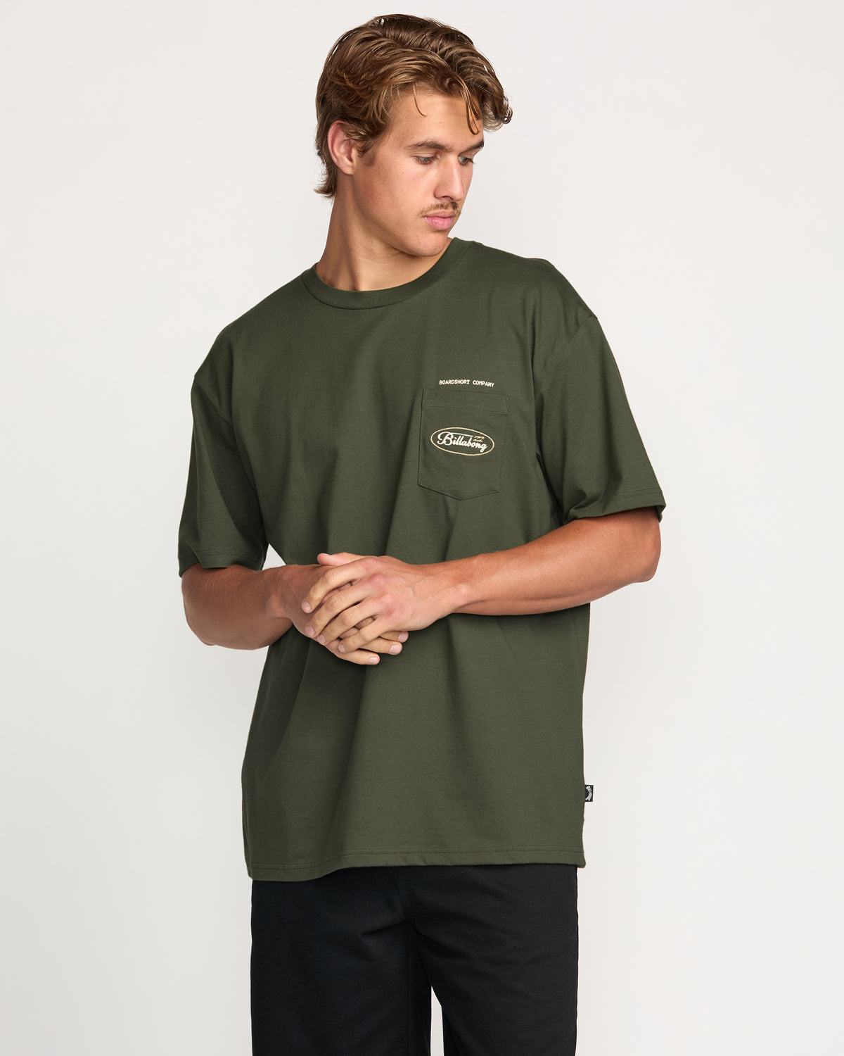 Bad Dog Pocket Regular Tee - Olive - 1
