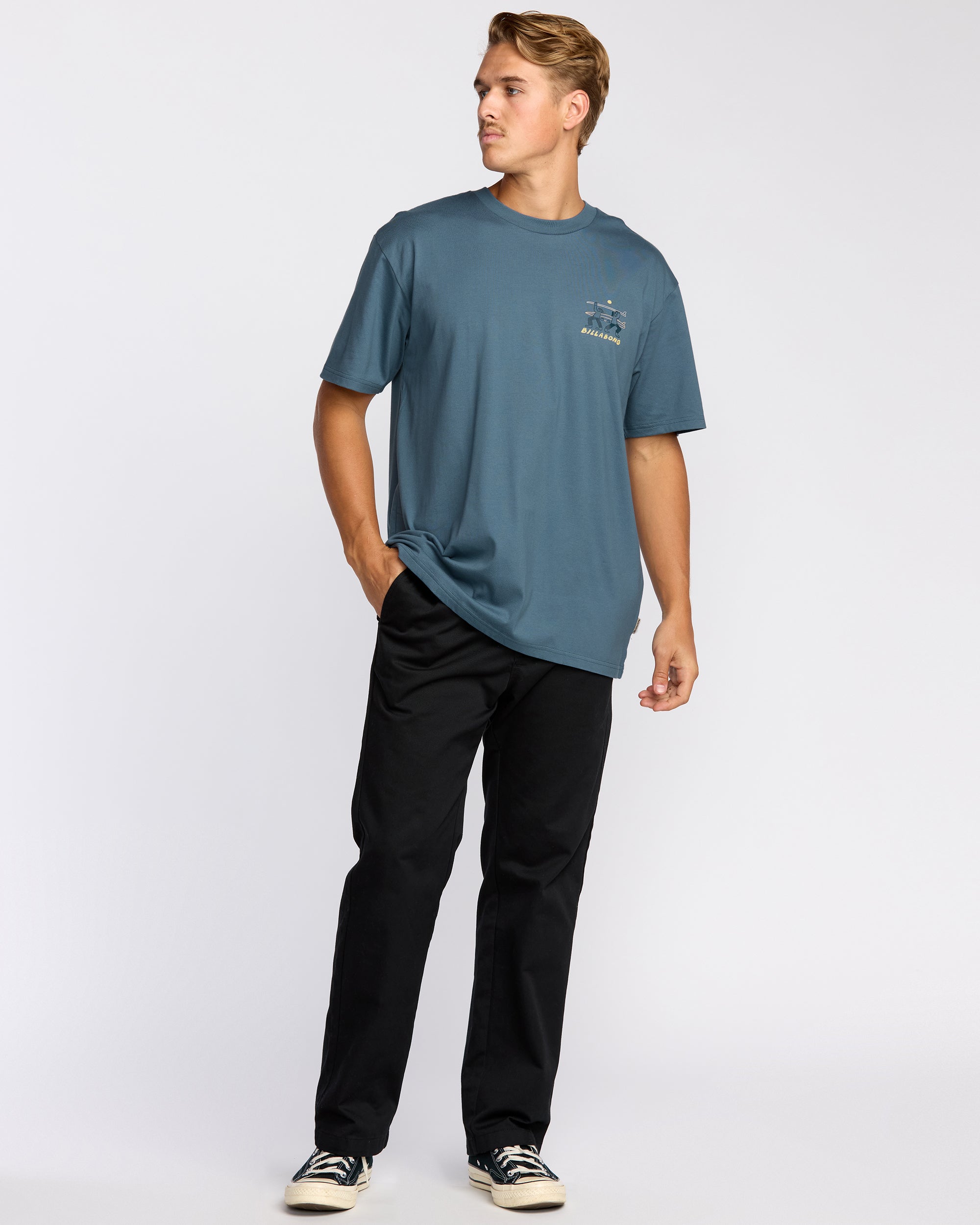 Split The Peak Regular Short Sleeve T-Shirt - Steel Blue | Billabong