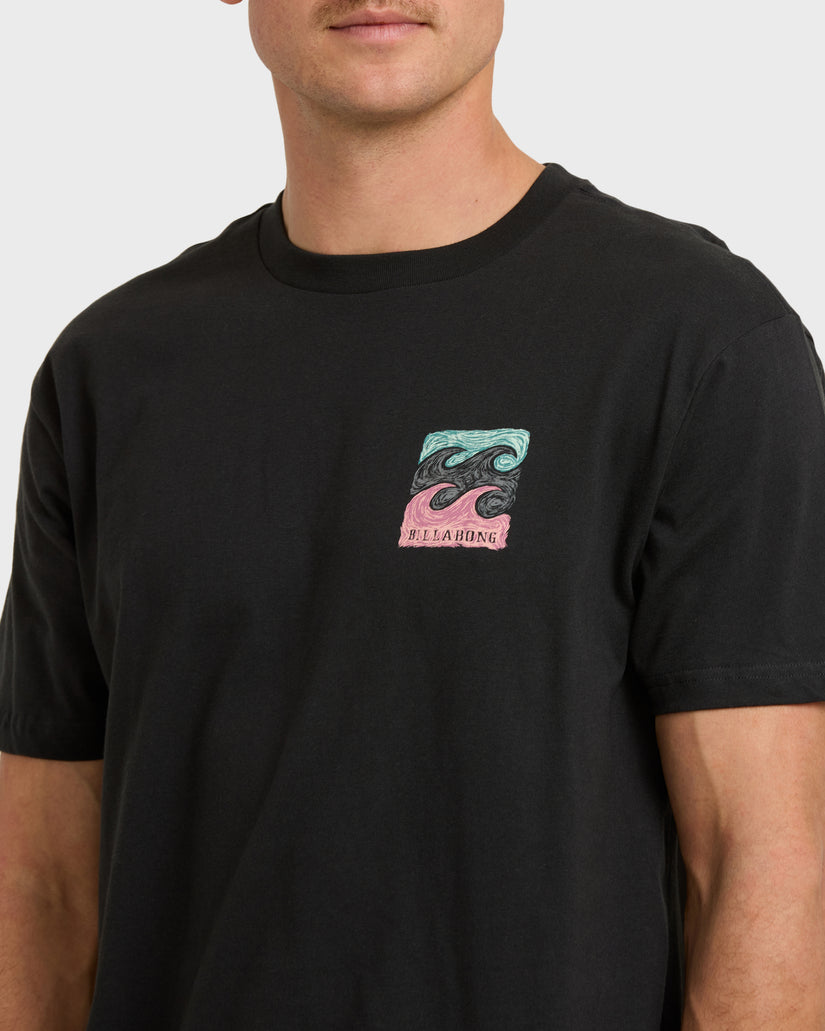 Crayon-Wave-Premium-Short-Sleeve-T-Shirt-Washed-Black-5