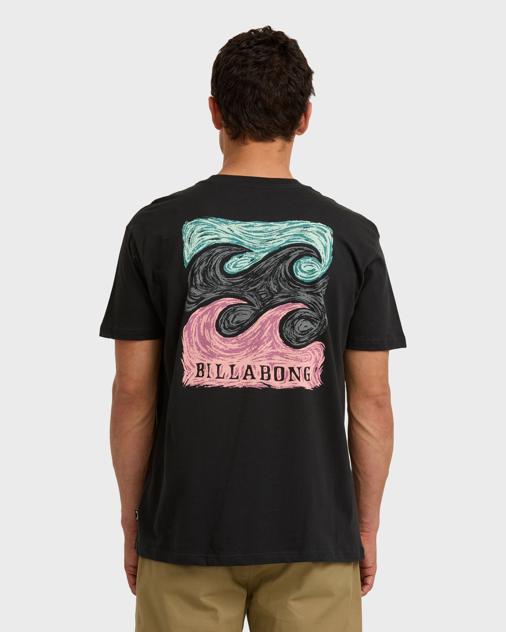 Crayon Wave Premium Short Sleeve T-Shirt - Washed Black | Billabong