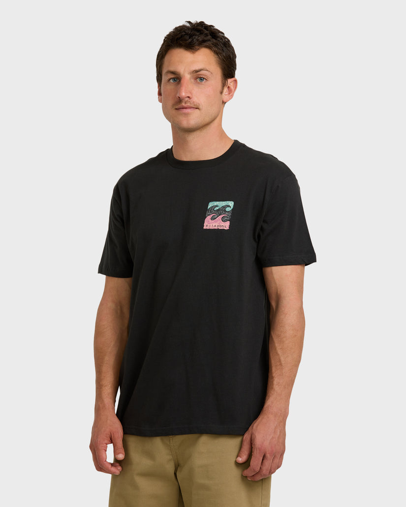 Crayon-Wave-Premium-Short-Sleeve-T-Shirt-Washed-Black-3