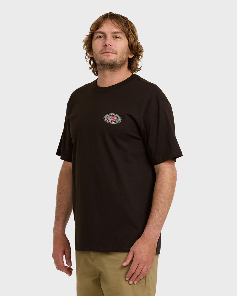 Rotor-Diamond-Regular-Short-Sleeve-T-Shirt-Black-Red-3