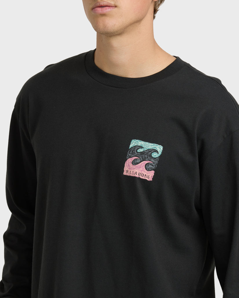 Crayon-Wave-Regular-Long-Sleeve-T-Shirt-Washed-Black-5