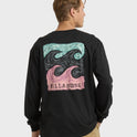 Crayon Wave Regular Long Sleeve T-Shirt - Washed Black
